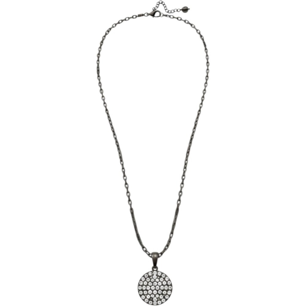 Pandora Sterling Silver Pave Cubic Zirconia Button Pendant‎ Necklace 30 Inch ALE
